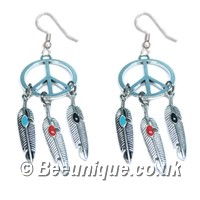 Dreamcatcher Peace Earrings - Click Image to Close